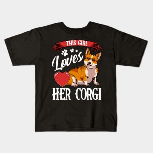 Corgi Love Dog Owner Lover Statement Heart - Welsh Corgi Kids T-Shirt